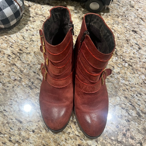 Eric Michael Utah Red Sparta Studded Strappy Leather Ankle Boots 37 - Picture 2 of 8